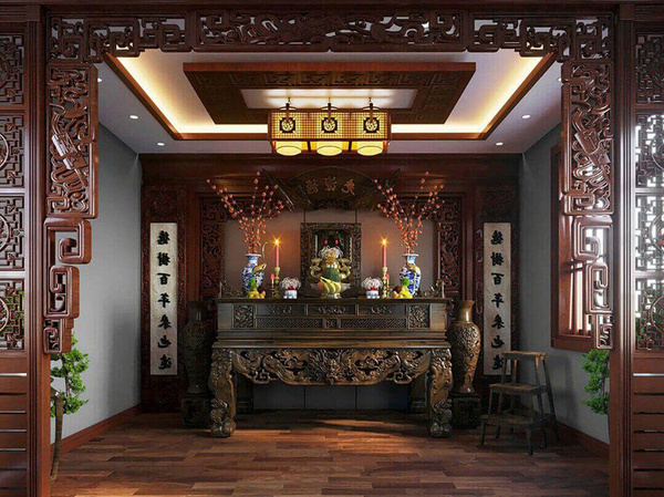 trang trí bàn thờ gia tiên